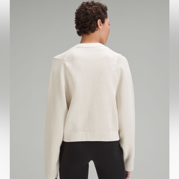 New With Tags - Lululemon - Cotton Blend Cardigan - Size S - Bone - Picture 3 of 7